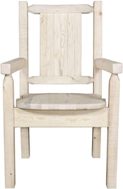 Montana Woodworks Homestead Collection Captain's Chair with Laser Engraved Design - Ready to Finish-Rustic Furniture Marketplace