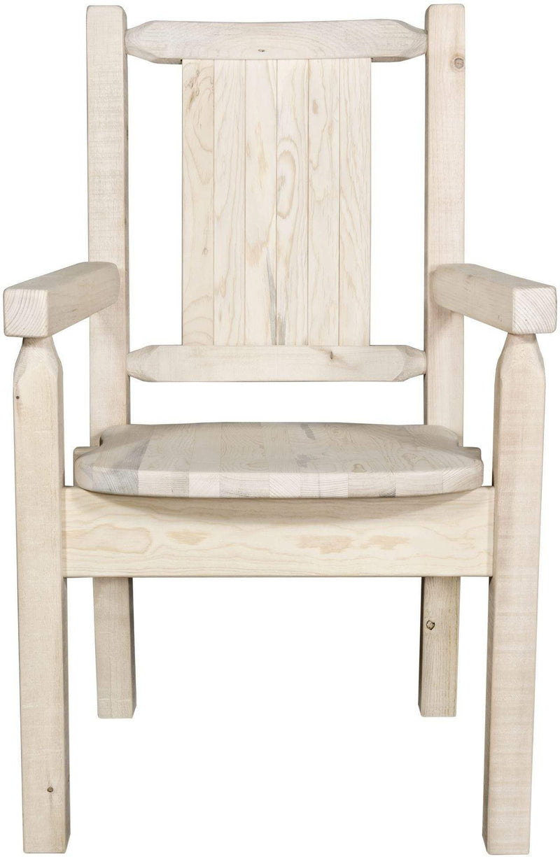 Montana Woodworks Homestead Collection Captain's Chair with Laser Engraved Design - Ready to Finish-Rustic Furniture Marketplace