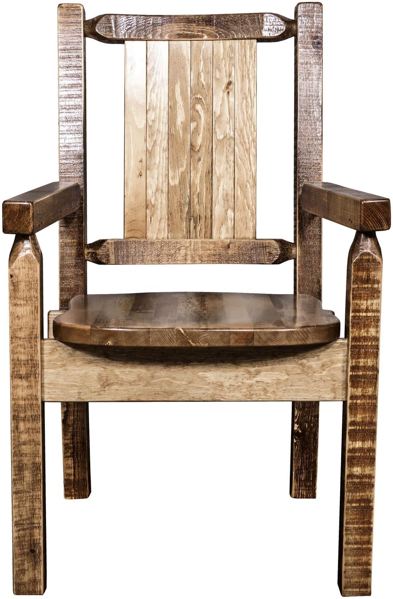 Montana Woodworks Homestead Collection Captain's Chair with Laser Engraved Design - Stain & Lacquer Finish-Rustic Furniture Marketplace