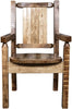 Montana Woodworks Homestead Collection Captain's Chair with Laser Engraved Design - Stain & Lacquer Finish-Rustic Furniture Marketplace