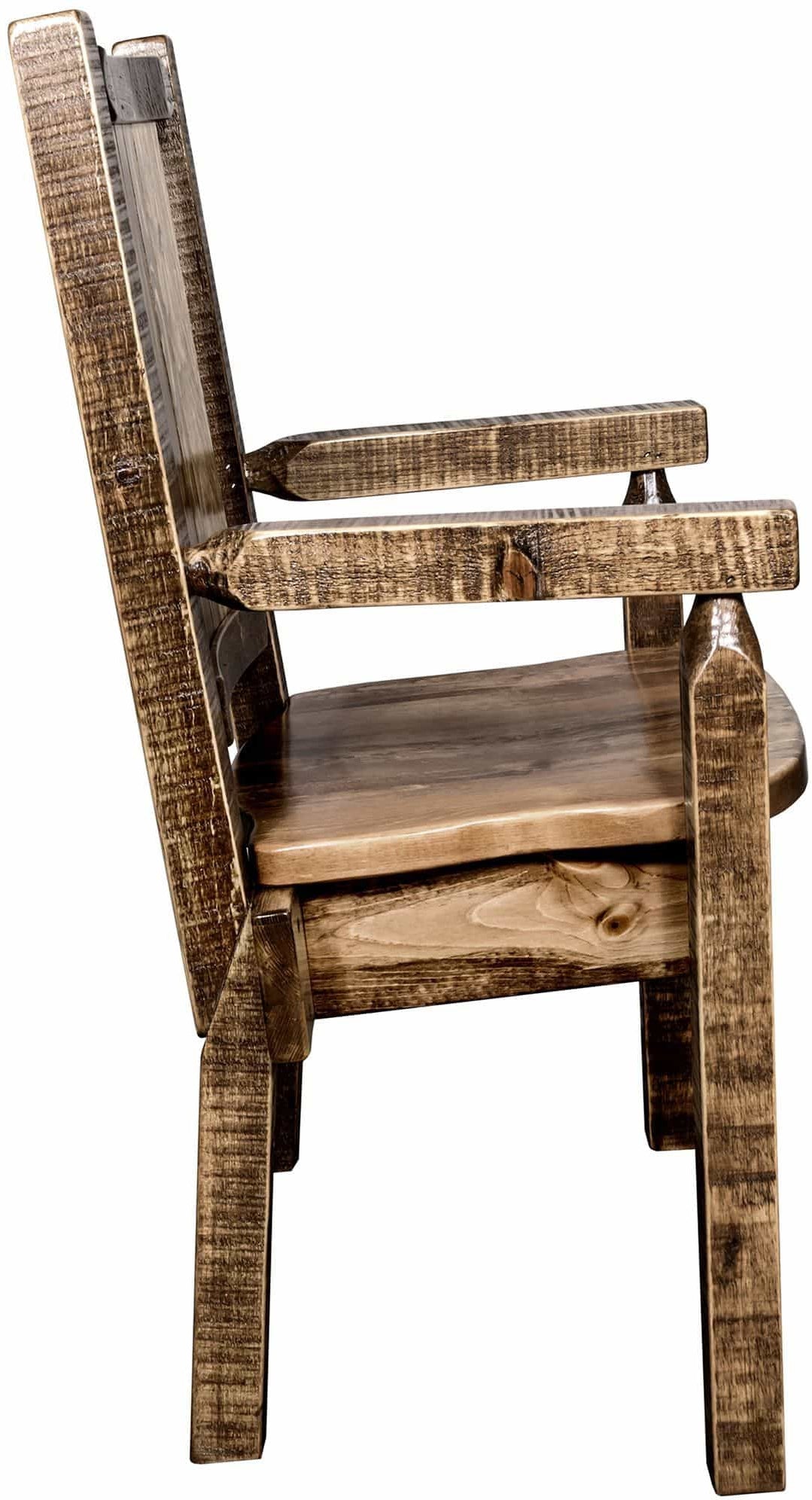 Montana Woodworks Homestead Collection Captain's Chair with Laser Engraved Design - Stain & Lacquer Finish-Rustic Furniture Marketplace