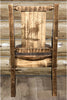 Montana Woodworks Homestead Collection Captain's Chair with Laser Engraved Design - Stain & Lacquer Finish-Rustic Furniture Marketplace