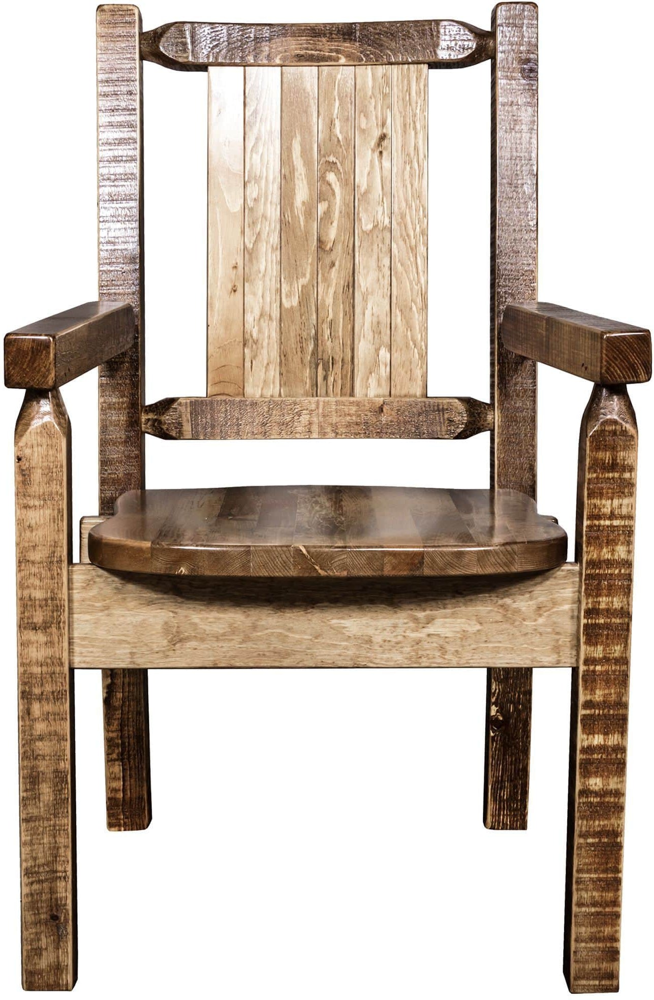 Montana Woodworks Homestead Collection Captain's Chair with Laser Engraved Design - Stain & Lacquer Finish-Rustic Furniture Marketplace