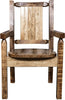 Montana Woodworks Homestead Collection Captain's Chair with Laser Engraved Design - Stain & Lacquer Finish-Rustic Furniture Marketplace