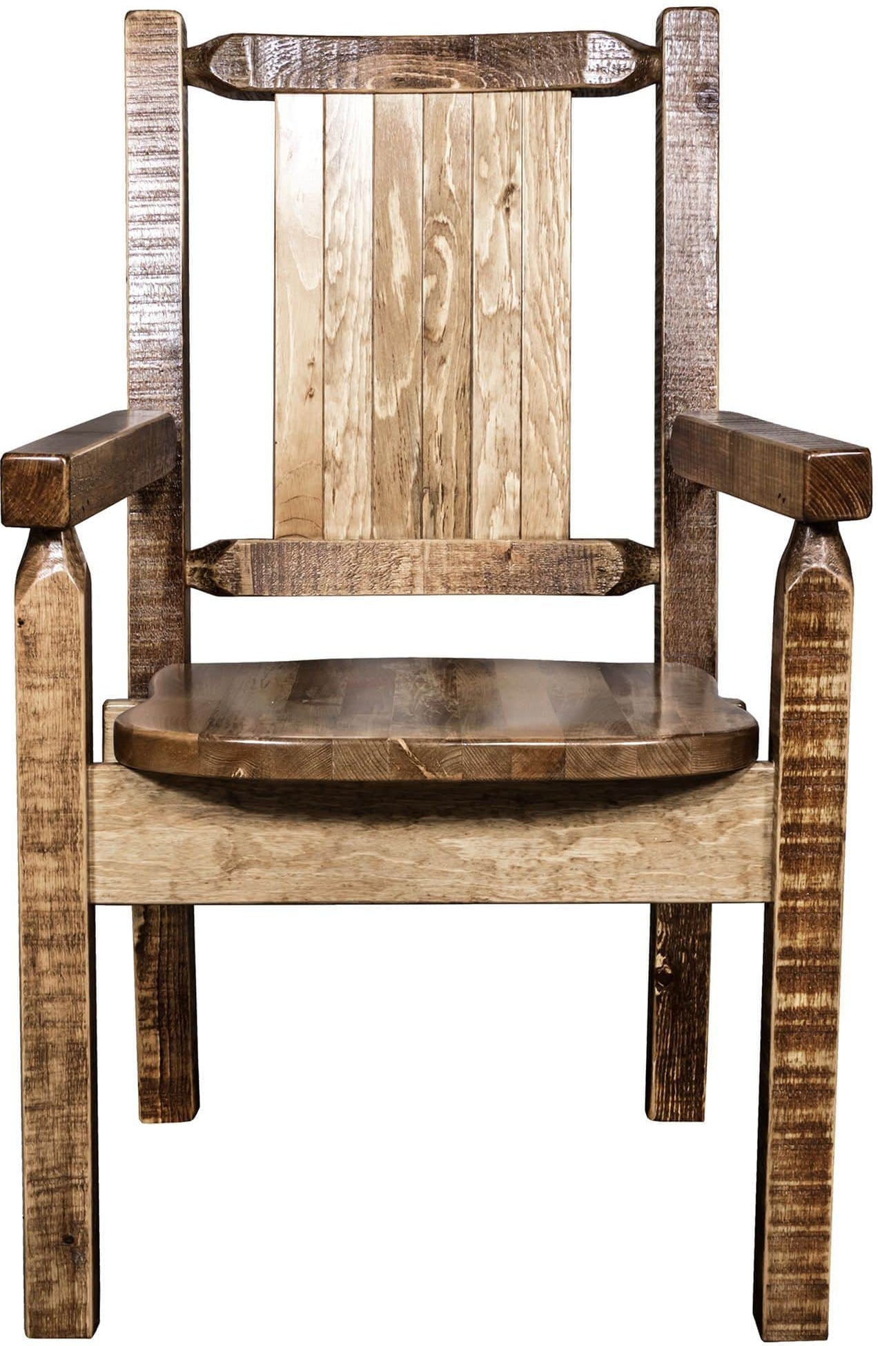 Montana Woodworks Homestead Collection Captain's Chair with Laser Engraved Design - Stain & Lacquer Finish-Rustic Furniture Marketplace