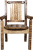 Montana Woodworks Homestead Collection Captain's Chair with Laser Engraved Design - Stain & Lacquer Finish-Rustic Furniture Marketplace