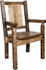 Montana Woodworks Homestead Collection Captain's Chair with Laser Engraved Design - Stain & Lacquer Finish-Rustic Furniture Marketplace