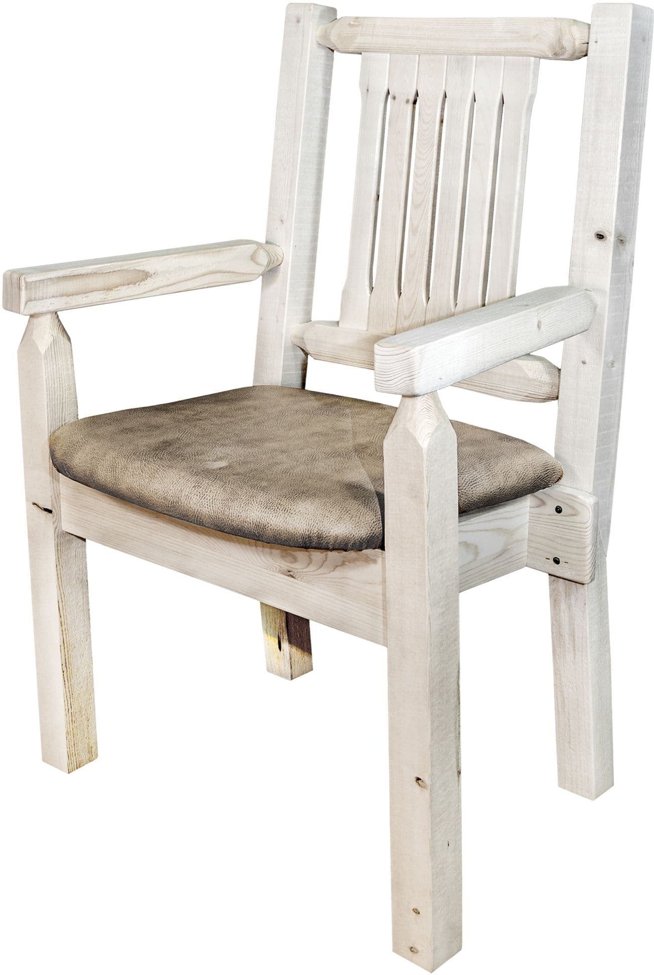 Montana Woodworks Homestead Collection Captain's Chair with Upholstered Seat - Ready to Finish-Rustic Furniture Marketplace