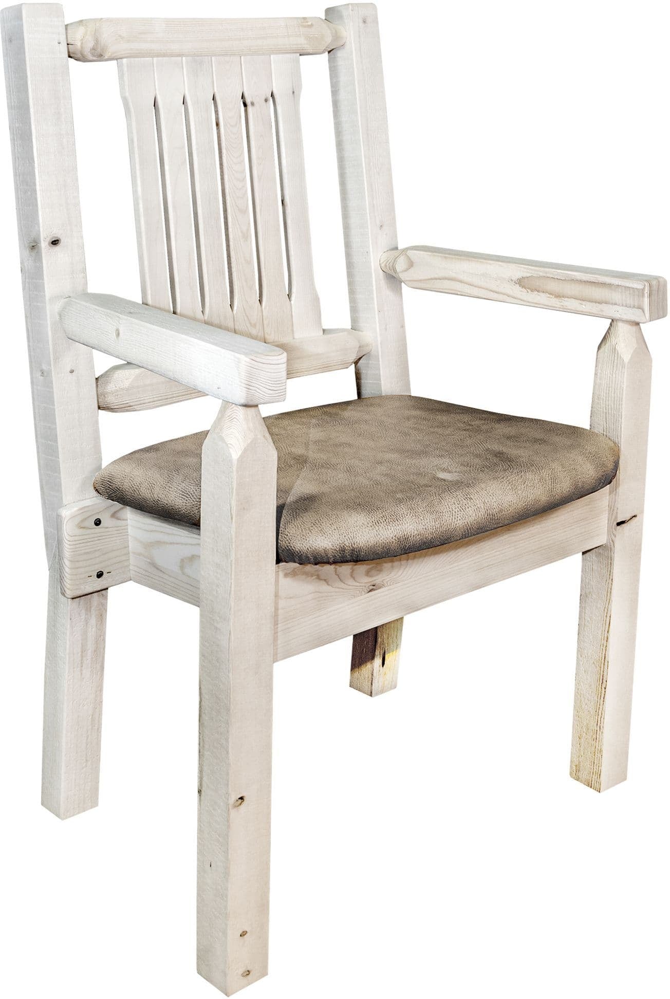 Montana Woodworks Homestead Collection Captain's Chair with Upholstered Seat - Ready to Finish-Rustic Furniture Marketplace