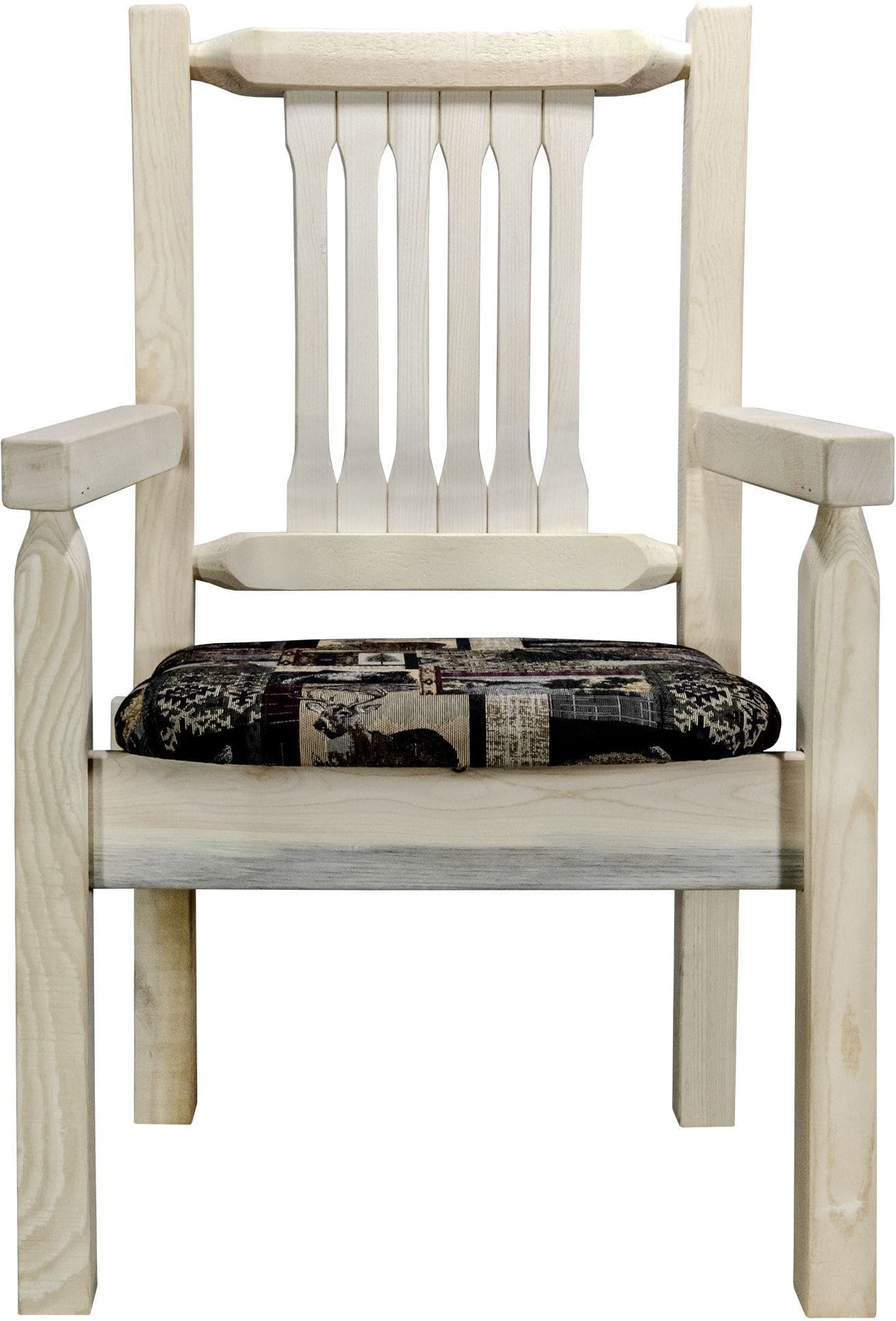 Montana Woodworks Homestead Collection Captain's Chair with Upholstered Seat - Ready to Finish-Rustic Furniture Marketplace