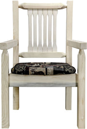 Montana Woodworks Homestead Collection Captain's Chair with Upholstered Seat - Ready to Finish-Rustic Furniture Marketplace