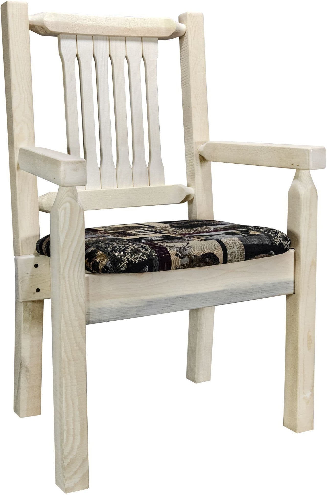 Montana Woodworks Homestead Collection Captain's Chair with Upholstered Seat - Ready to Finish-Rustic Furniture Marketplace