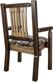 Montana Woodworks Homestead Collection Captain's Chair with Upholstered Seat - Stain & Clear Lacquer Finish-Rustic Furniture Marketplace