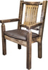 Montana Woodworks Homestead Collection Captain's Chair with Upholstered Seat - Stain & Clear Lacquer Finish-Rustic Furniture Marketplace
