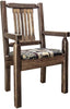 Montana Woodworks Homestead Collection Captain's Chair with Upholstered Seat - Stain & Clear Lacquer Finish-Rustic Furniture Marketplace