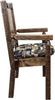 Montana Woodworks Homestead Collection Captain's Chair Woodland Upholstery with Laser Engraved Design - Stain & Lacquer Finish-Rustic Furniture Marketplace