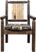 Montana Woodworks Homestead Collection Captain's Chair Woodland Upholstery with Laser Engraved Design - Stain & Lacquer Finish-Rustic Furniture Marketplace
