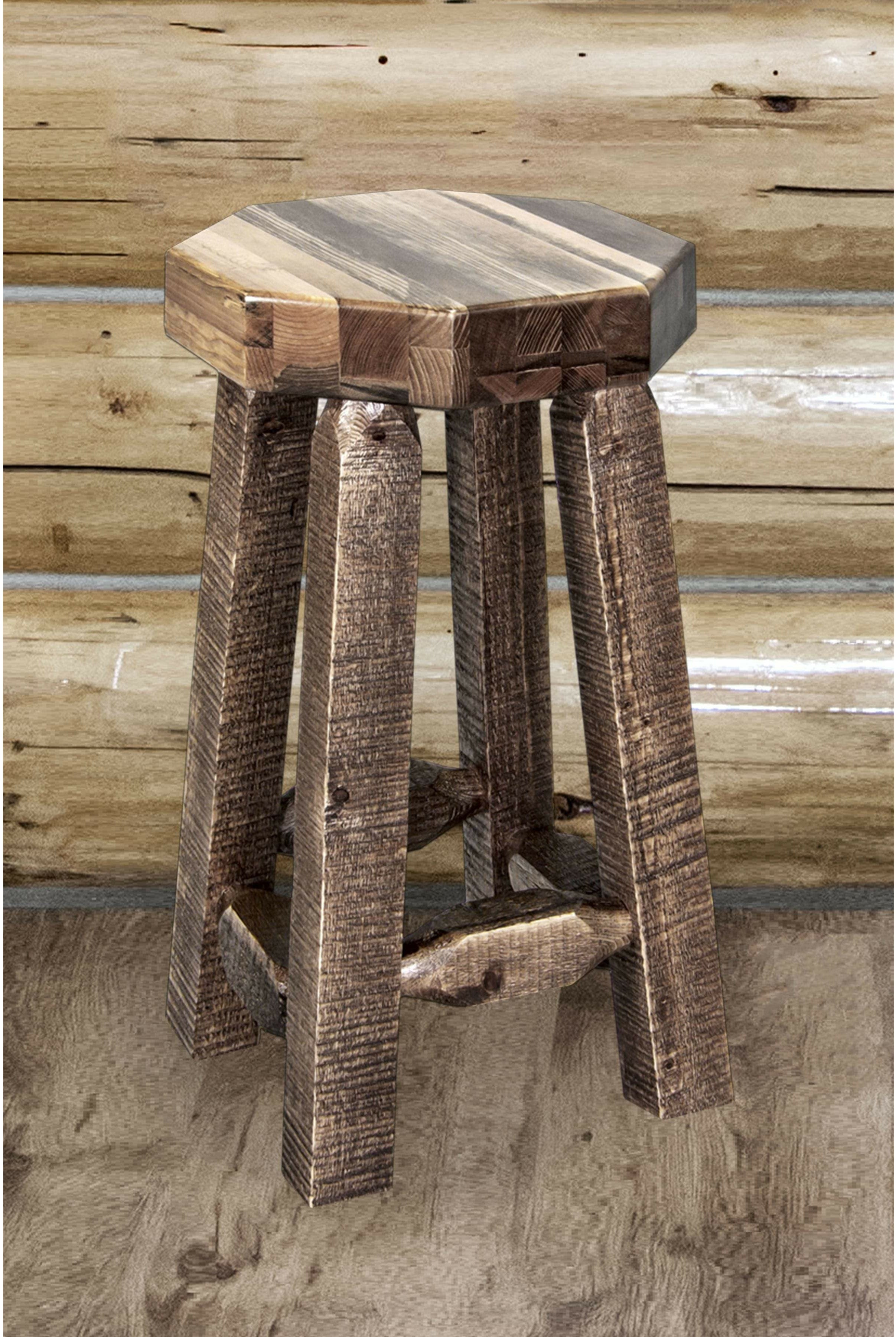 Montana Woodworks Homestead Collection Counter Height Backless Barstool-Rustic Furniture Marketplace