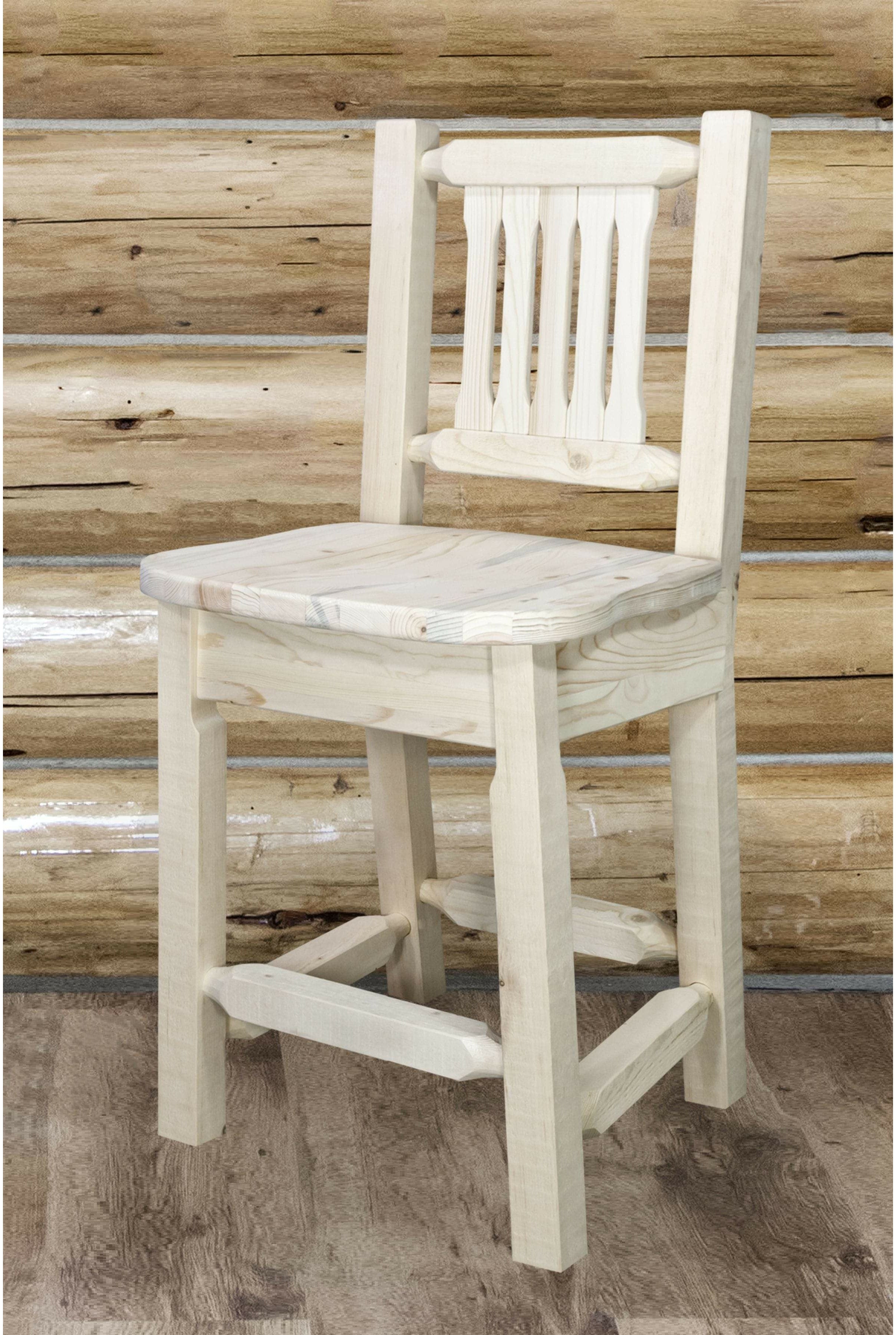 Montana Woodworks Homestead Collection Counter Height Barstool with Back-Rustic Furniture Marketplace