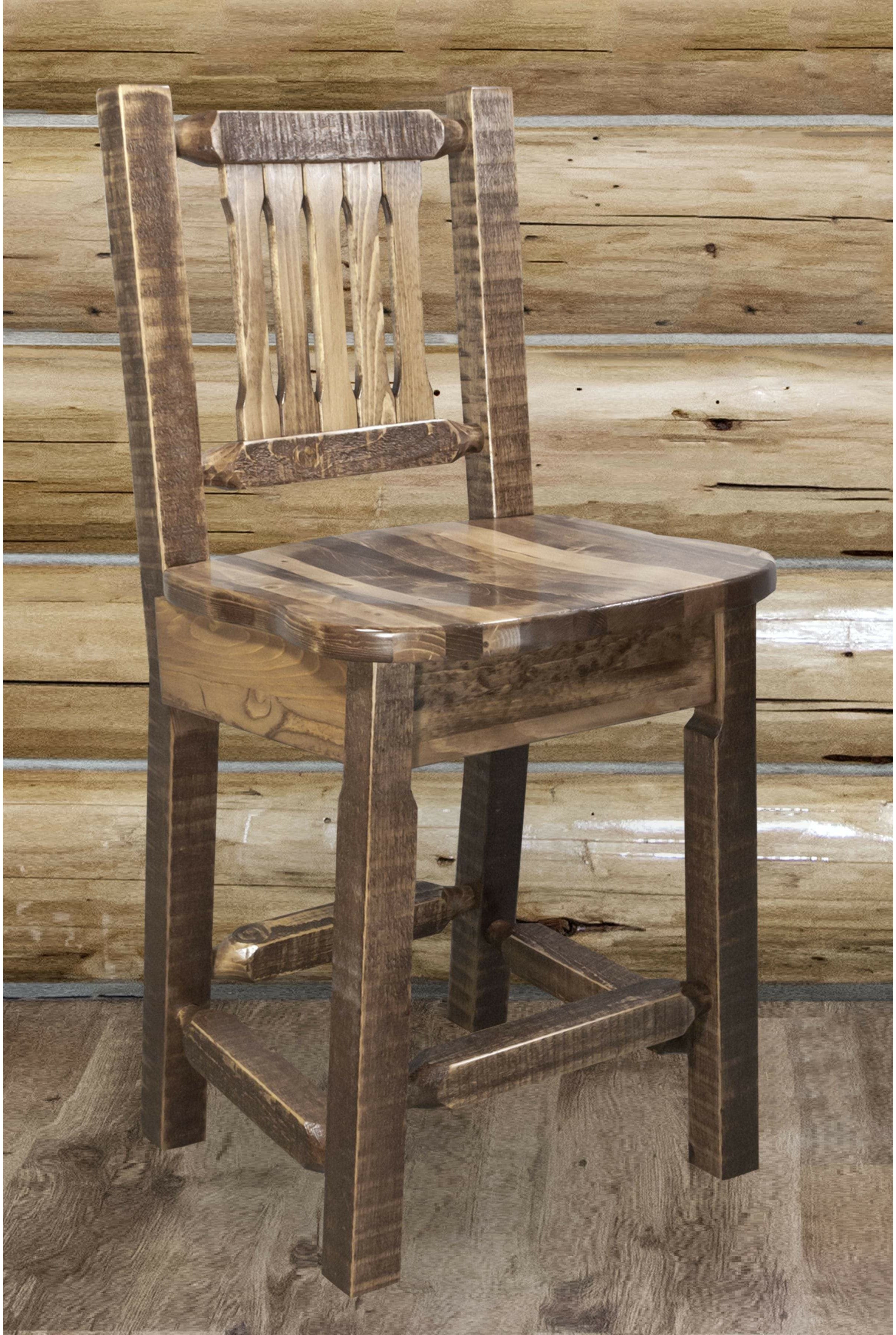 Montana Woodworks Homestead Collection Counter Height Barstool with Back-Rustic Furniture Marketplace