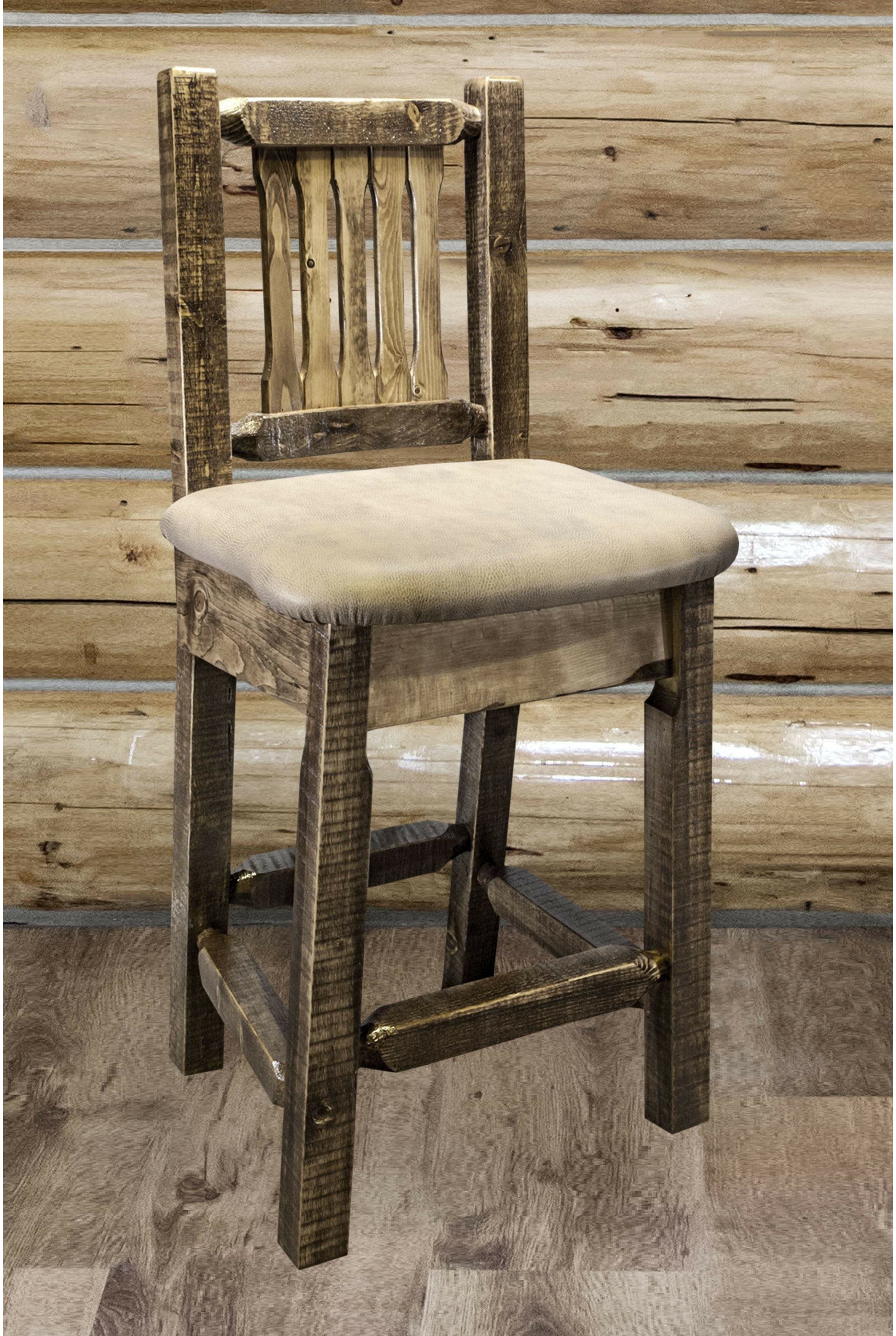 Montana Woodworks Homestead Collection Counter Height Barstool with Back-Rustic Furniture Marketplace