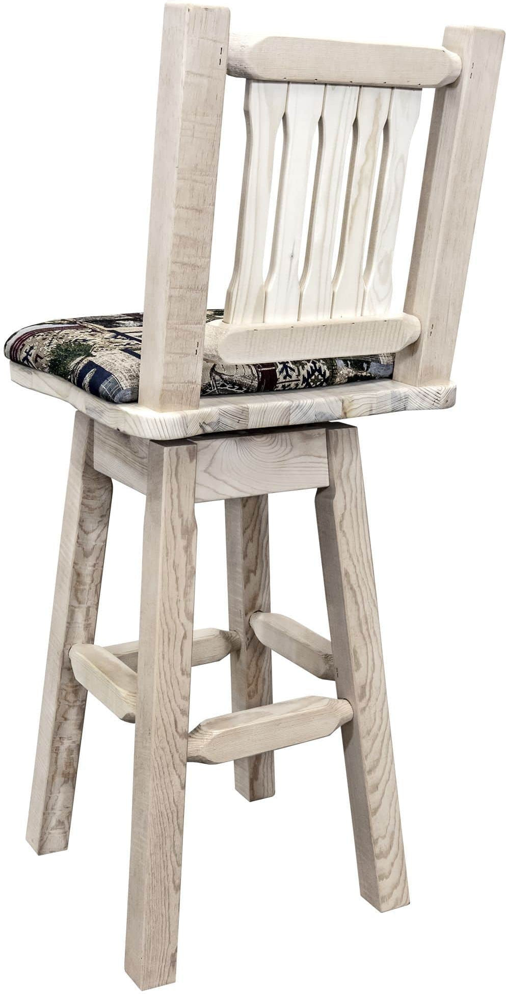 Montana Woodworks Homestead Collection Counter Height Barstool with Back & Swivel-Rustic Furniture Marketplace