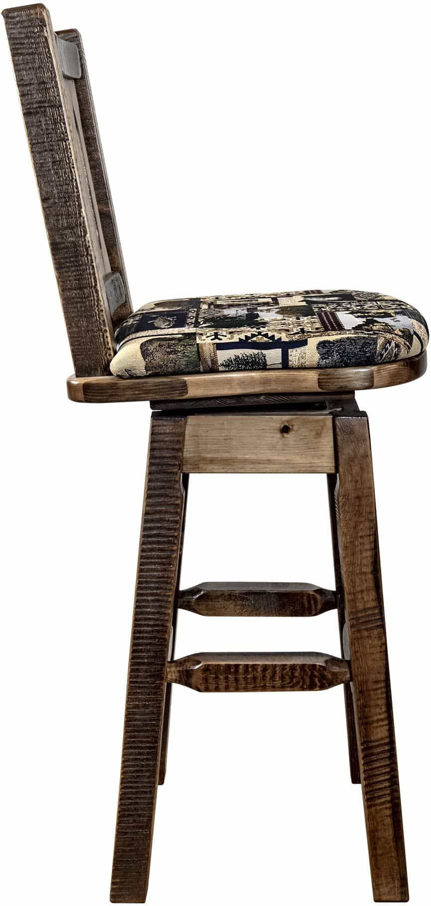 Montana Woodworks Homestead Collection Counter Height Barstool with Back & Swivel-Rustic Furniture Marketplace