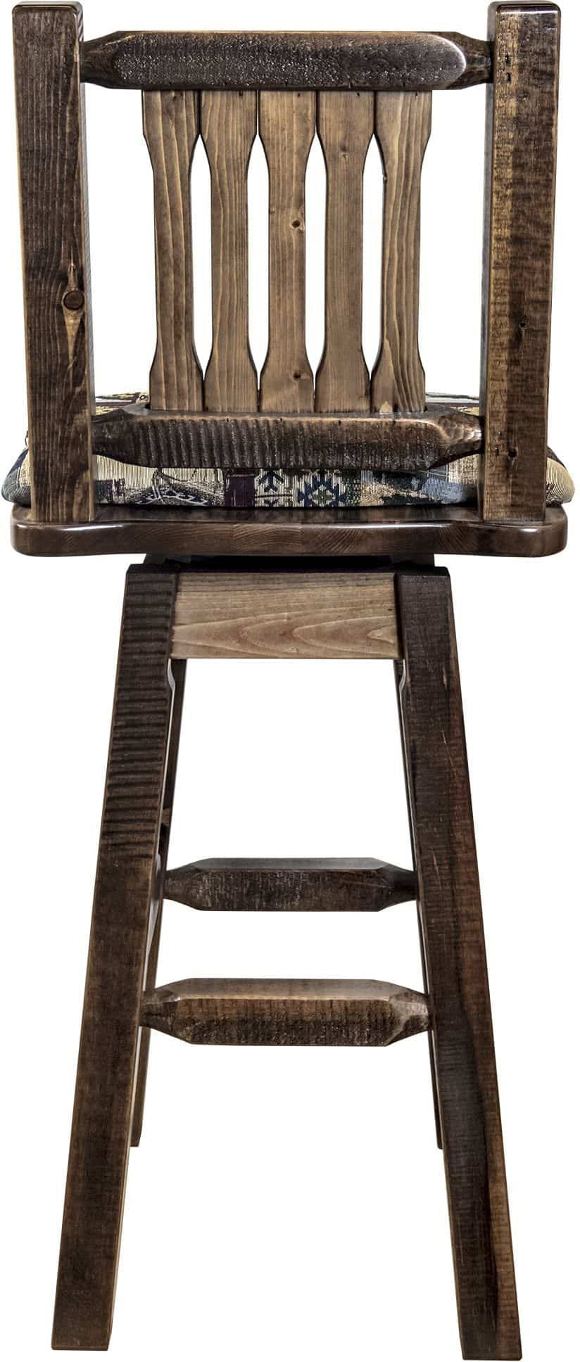 Montana Woodworks Homestead Collection Counter Height Barstool with Back & Swivel-Rustic Furniture Marketplace