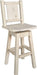 Montana Woodworks Homestead Collection Counter Height Barstool with Back & Swivel and Laser Engraved Design - Clear Lacquer Finish-Rustic Furniture Marketplace