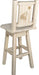 Montana Woodworks Homestead Collection Counter Height Barstool with Back & Swivel and Laser Engraved Design - Clear Lacquer Finish-Rustic Furniture Marketplace