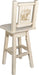 Montana Woodworks Homestead Collection Counter Height Barstool with Back & Swivel and Laser Engraved Design - Clear Lacquer Finish-Rustic Furniture Marketplace