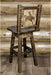 Montana Woodworks Homestead Collection Counter Height Barstool with Back & Swivel and Laser Engraved Design - Stain & Lacquer Finish-Rustic Furniture Marketplace