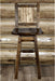 Montana Woodworks Homestead Collection Counter Height Barstool with Back & Swivel and Laser Engraved Design - Stain & Lacquer Finish-Rustic Furniture Marketplace