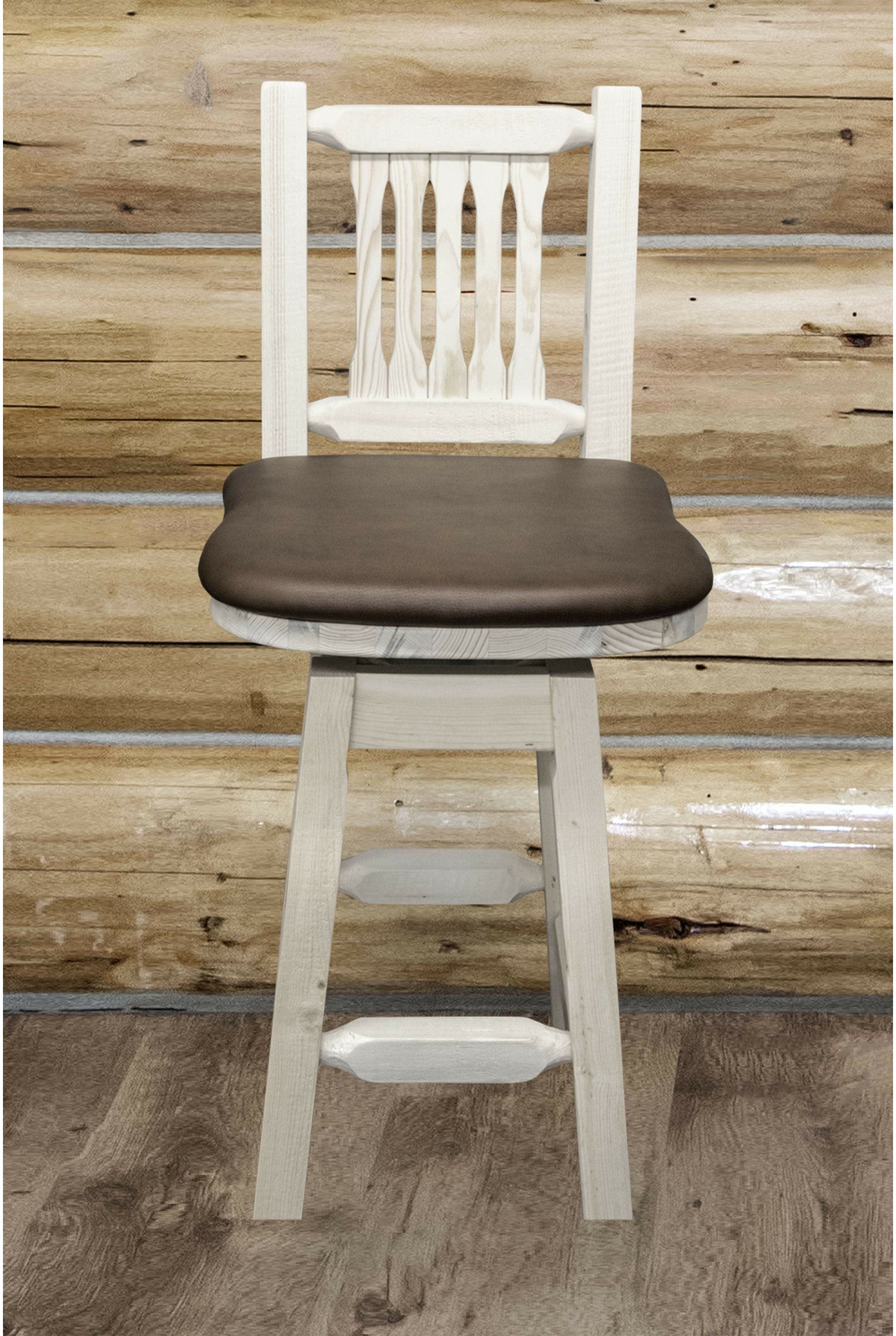 Montana Woodworks Homestead Collection Counter Height Barstool with Back & Swivel-Rustic Furniture Marketplace