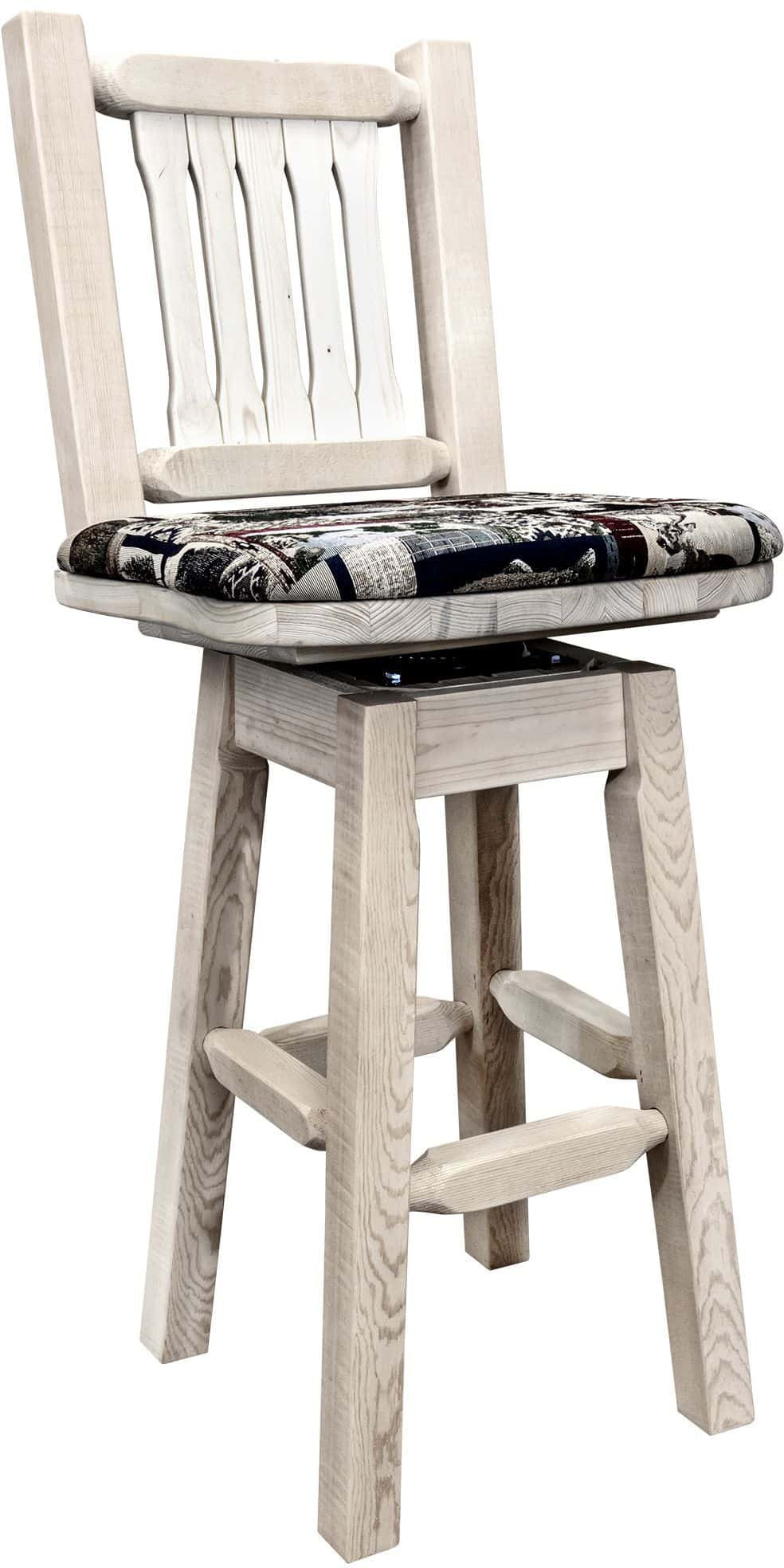 Montana Woodworks Homestead Collection Counter Height Barstool with Back & Swivel-Rustic Furniture Marketplace