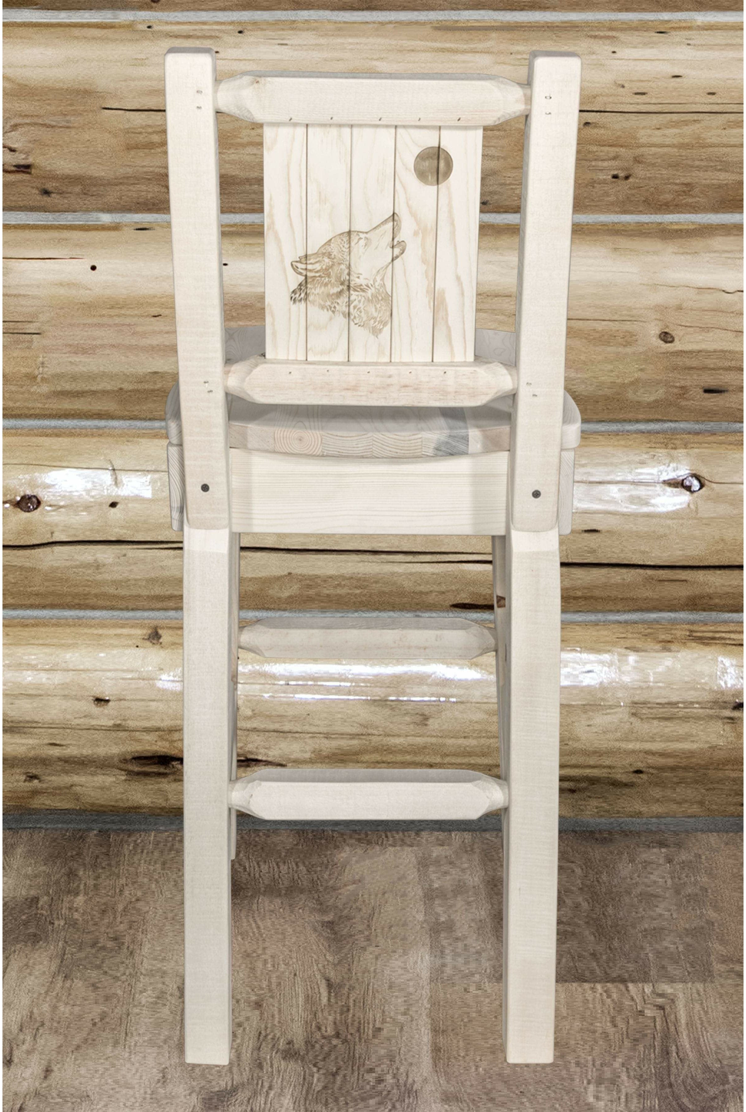Montana Woodworks Homestead Collection Counter Height Barstool with Laser Engraved Design - Ready to Finish-Rustic Furniture Marketplace