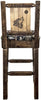 Montana Woodworks Homestead Collection Counter Height Barstool Woodland Upholstery with Laser Engraved Design - Stain & Lacquer Finish-Rustic Furniture Marketplace