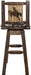 Montana Woodworks Homestead Collection Counter Height Barstool Woodland Upholstery with Laser Engraved Design - Stain & Lacquer Finish-Rustic Furniture Marketplace