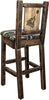 Montana Woodworks Homestead Collection Counter Height Barstool Woodland Upholstery with Laser Engraved Design - Stain & Lacquer Finish-Rustic Furniture Marketplace