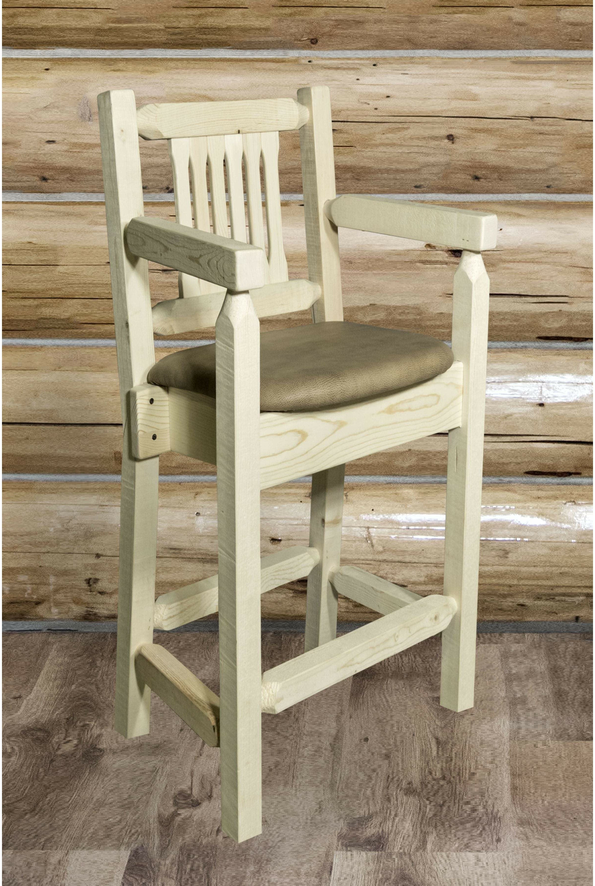 Montana Woodworks Homestead Collection Counter Height Captain's Barstool-Rustic Furniture Marketplace