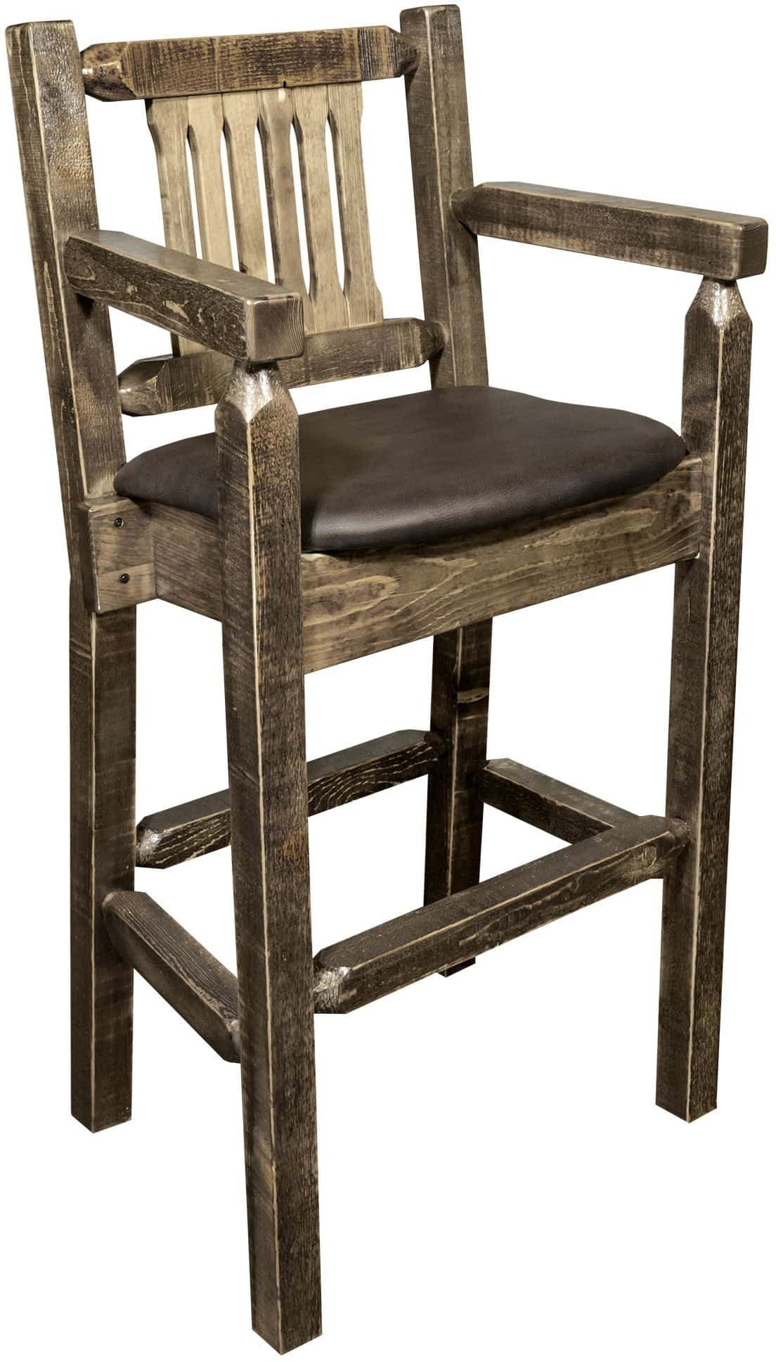 Montana Woodworks Homestead Collection Counter Height Captain's Barstool-Rustic Furniture Marketplace