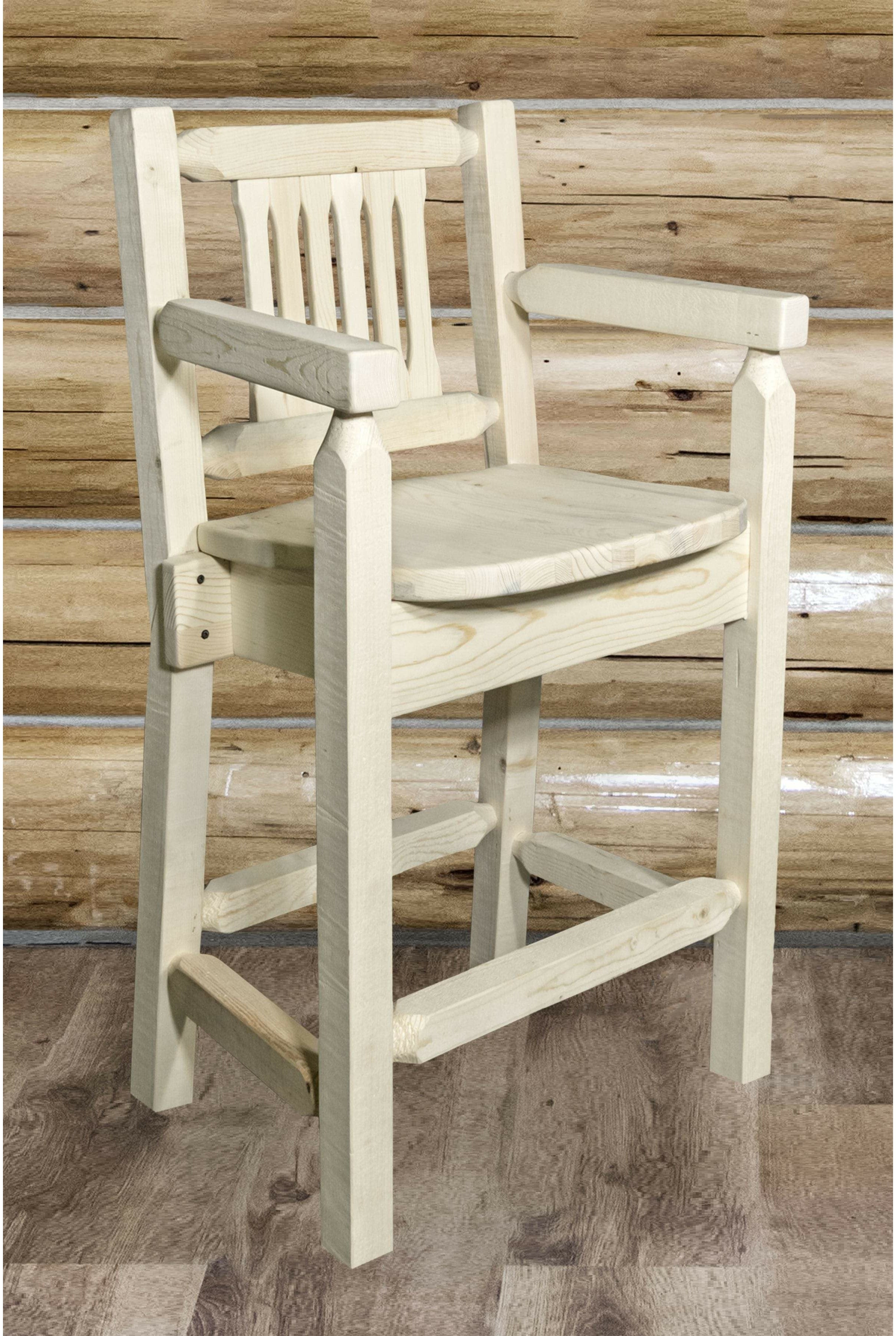 Montana Woodworks Homestead Collection Counter Height Captain's Barstool-Rustic Furniture Marketplace