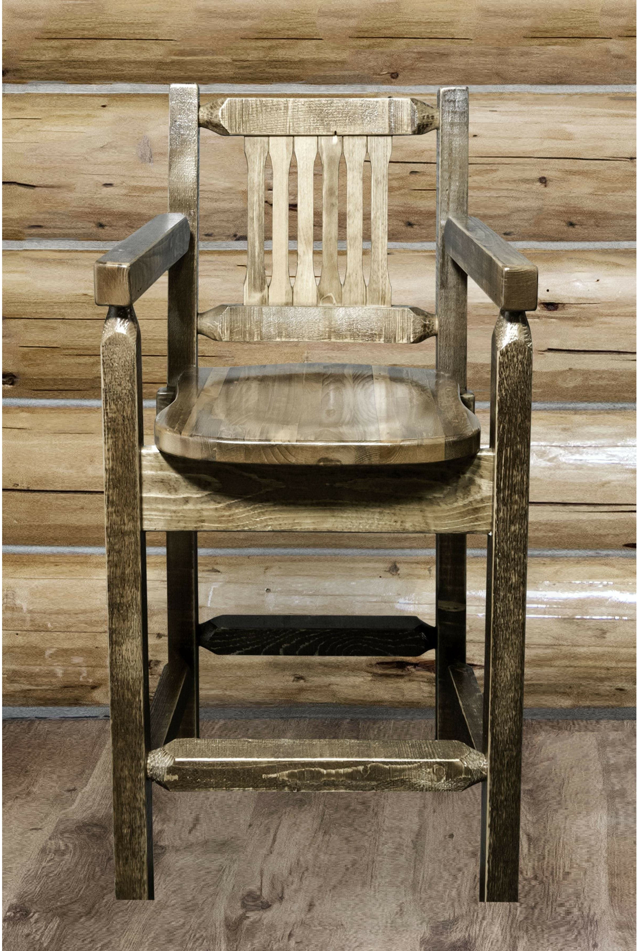 Montana Woodworks Homestead Collection Counter Height Captain's Barstool-Rustic Furniture Marketplace