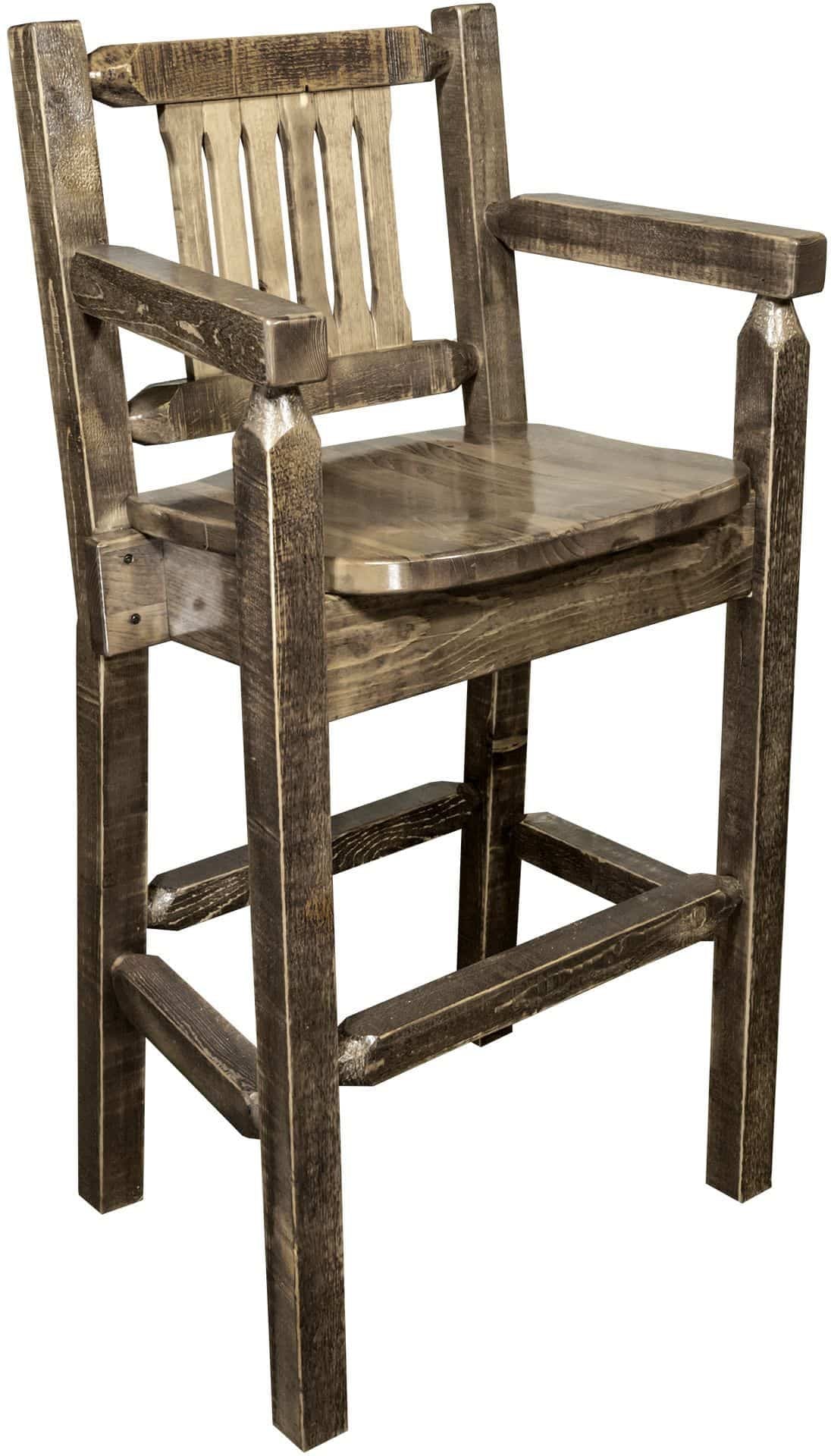 Montana Woodworks Homestead Collection Counter Height Captain's Barstool-Rustic Furniture Marketplace