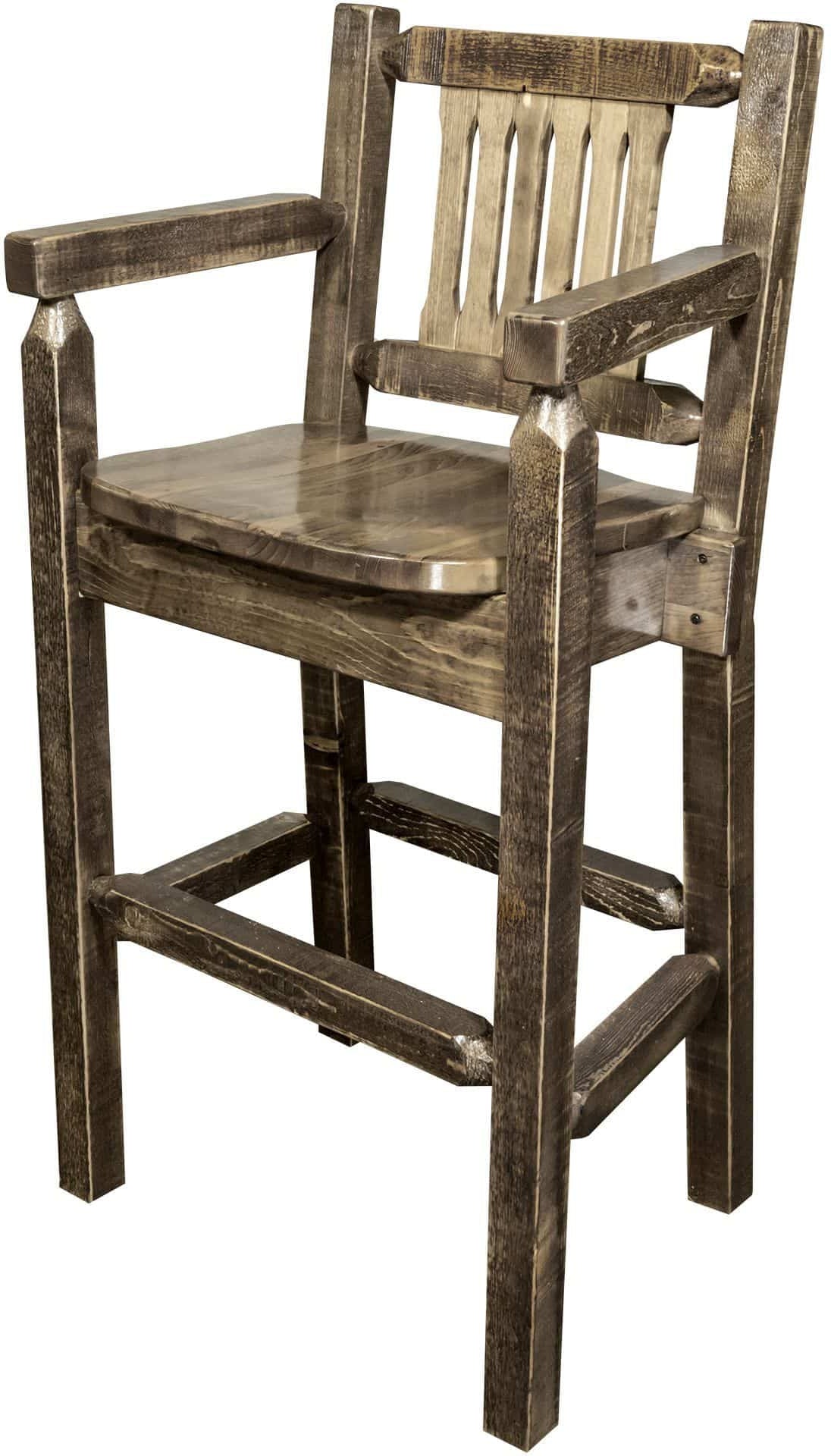 Montana Woodworks Homestead Collection Counter Height Captain's Barstool-Rustic Furniture Marketplace
