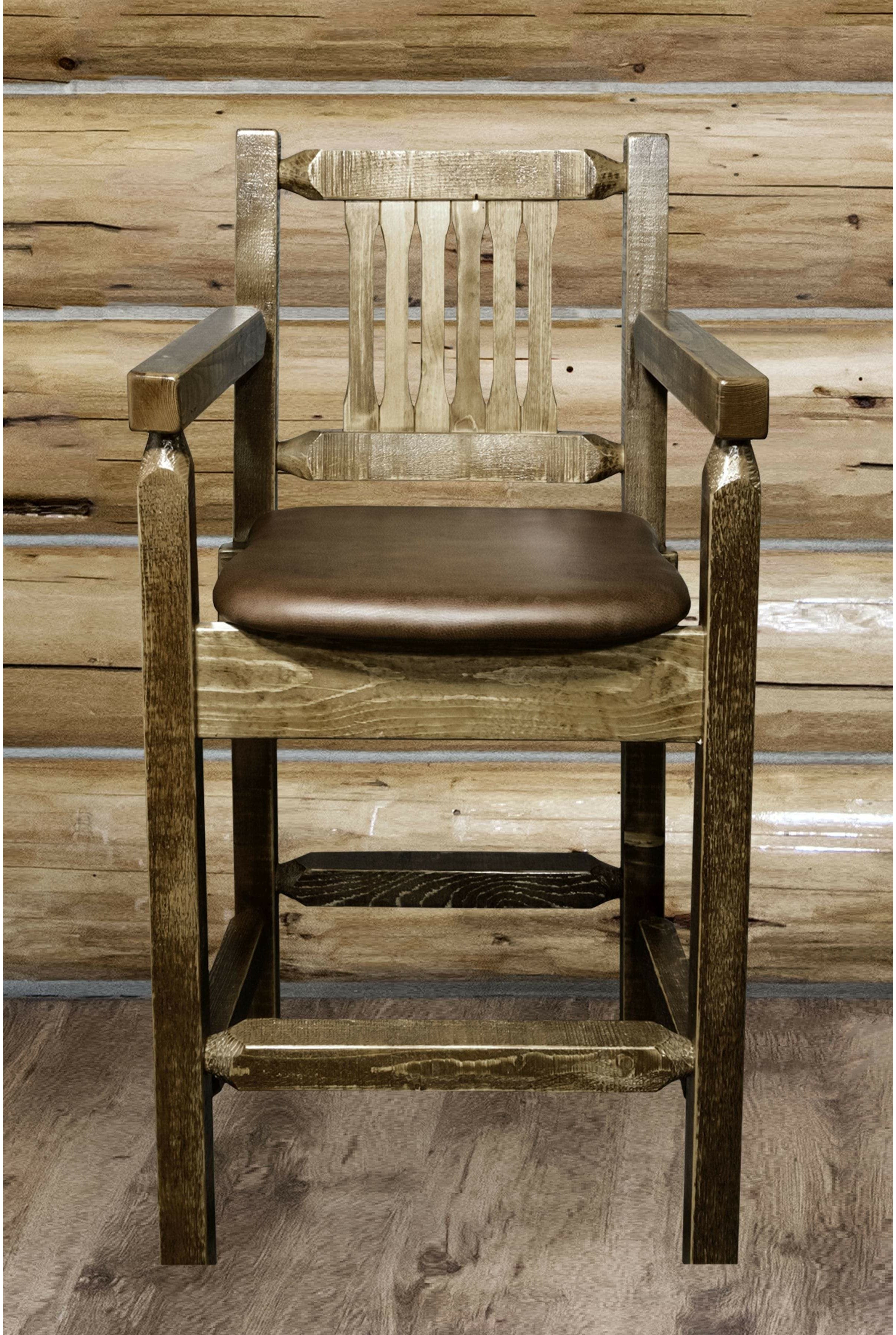 Montana Woodworks Homestead Collection Counter Height Captain's Barstool-Rustic Furniture Marketplace