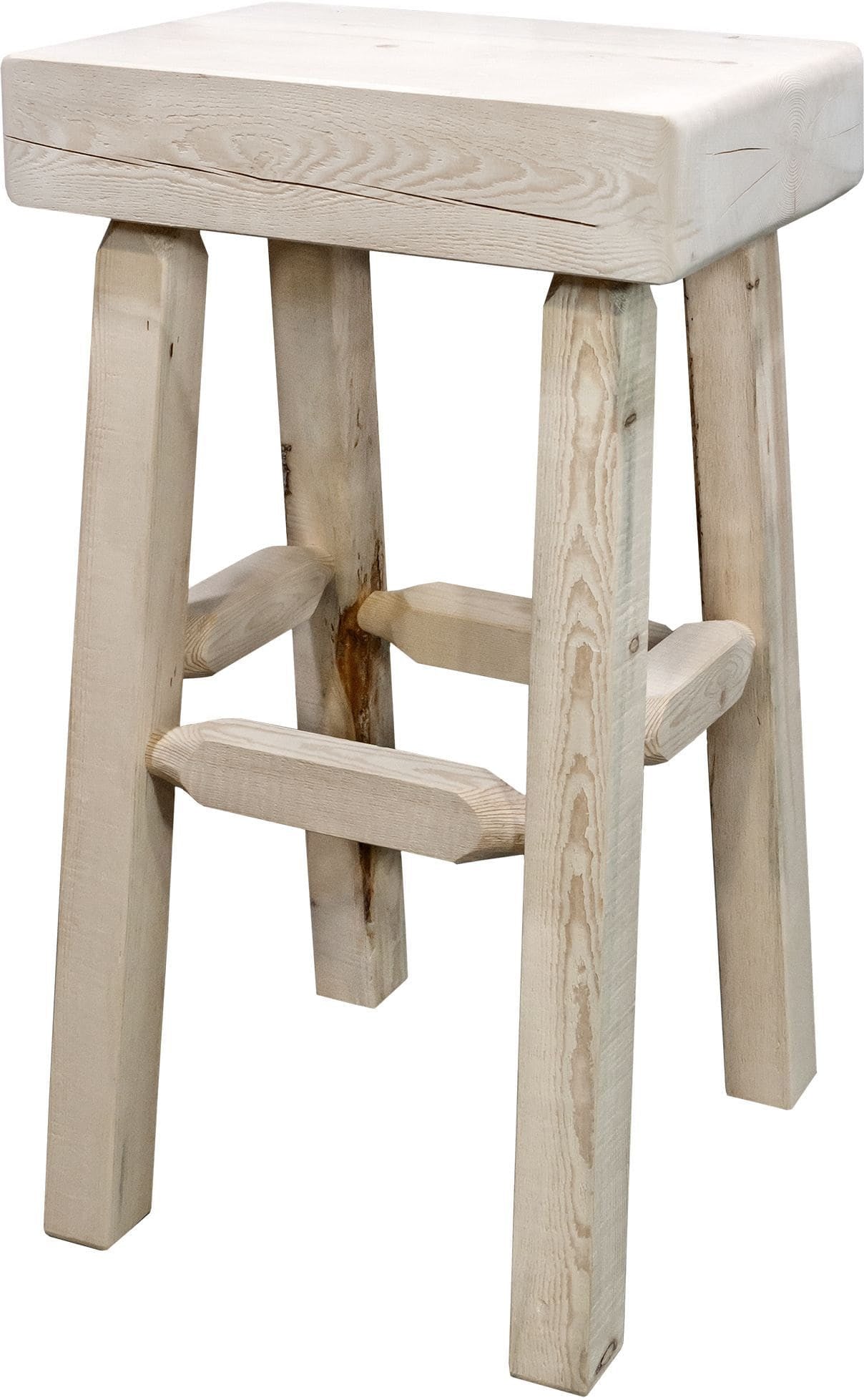 Montana Woodworks Homestead Collection Counter Height Half Log Barstool-Rustic Furniture Marketplace