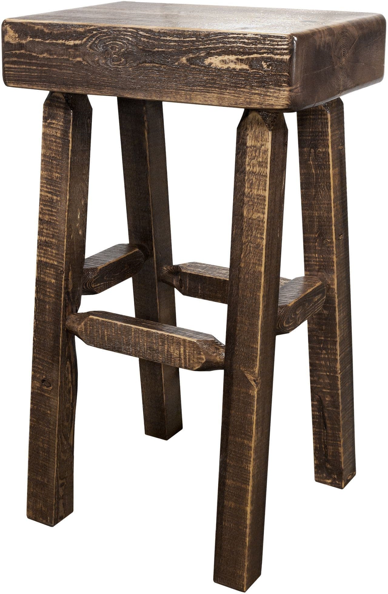 Montana Woodworks Homestead Collection Counter Height Half Log Barstool-Rustic Furniture Marketplace