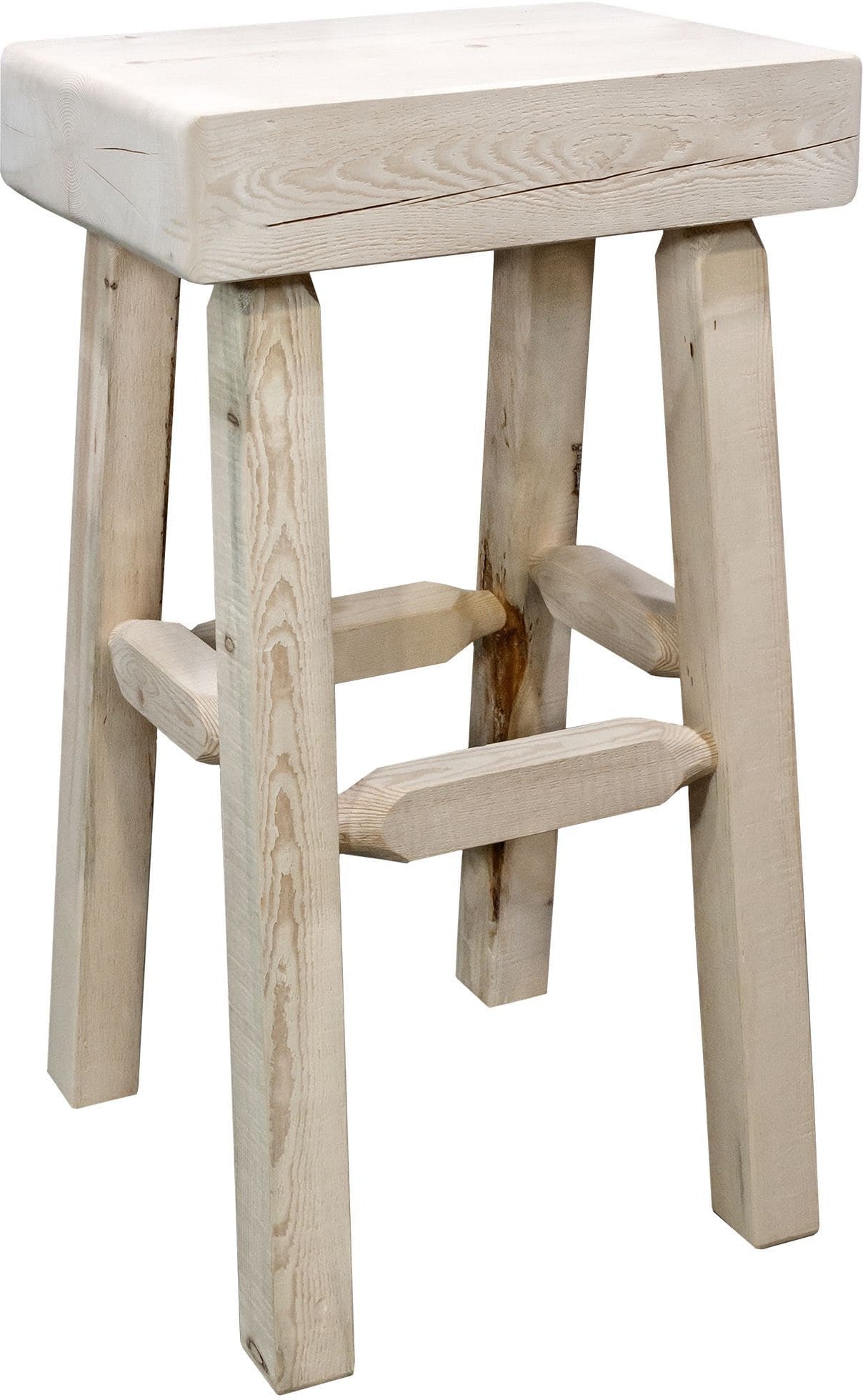 Montana Woodworks Homestead Collection Counter Height Half Log Barstool-Rustic Furniture Marketplace