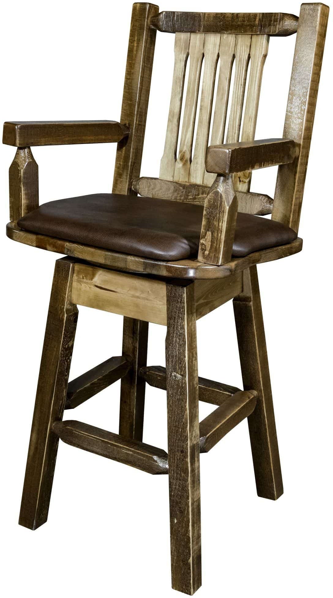 Montana Woodworks Homestead Collection Counter Height Swivel Captain's Barstool-Rustic Furniture Marketplace